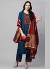 LV New Designer Cotton Daily Wear Women Readymade Dress Collection LV111-Blue